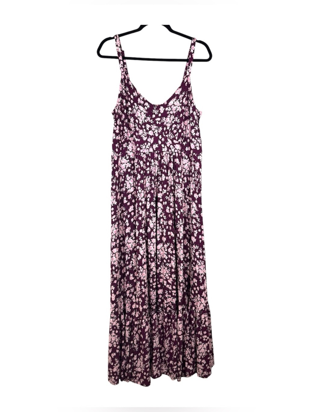 NWT Torrid Super Soft Tiered Maxi Dress Narmandy Floral Purple Jersey 1X 14-16